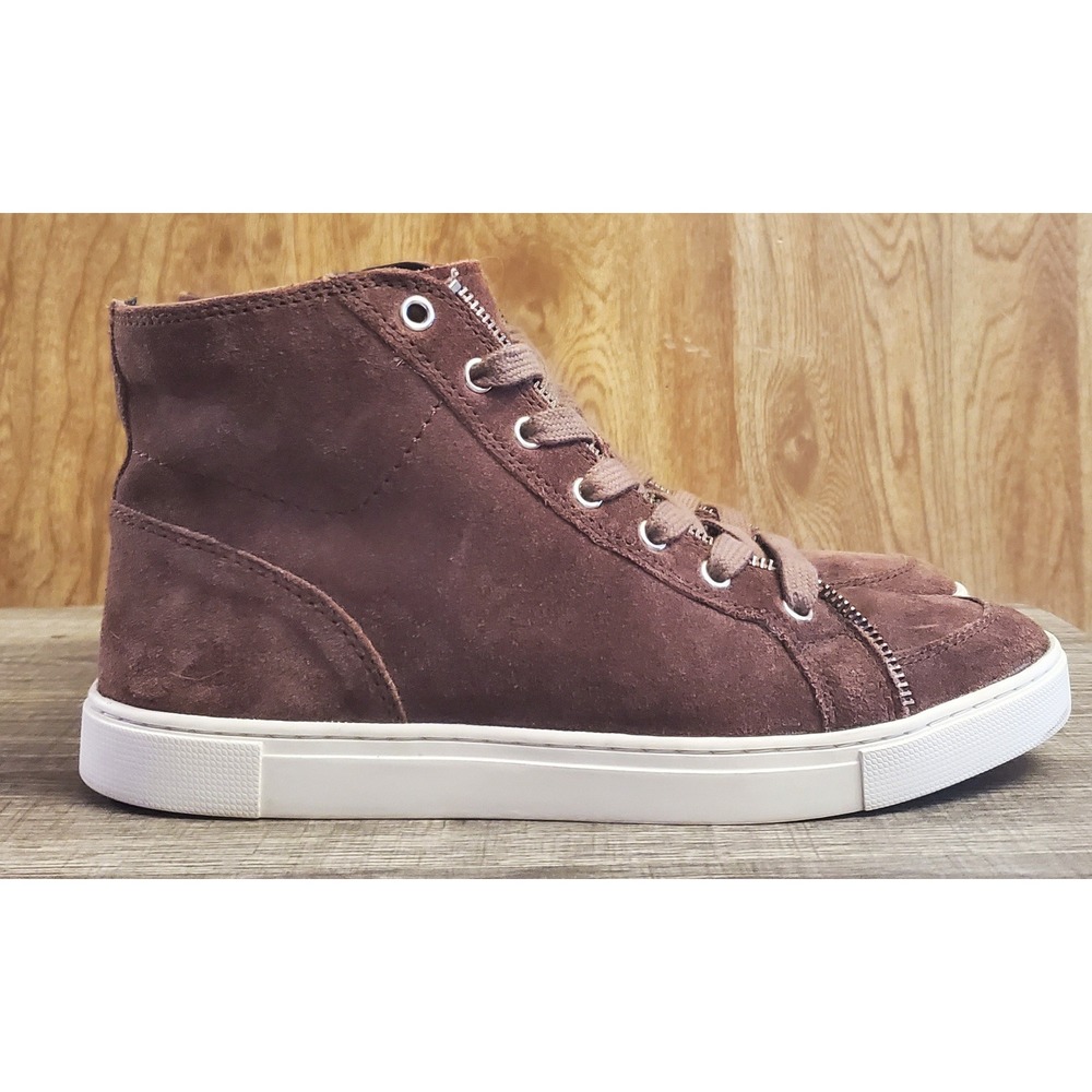 Frye and Co Sindy Moto High Top Sneaker Shoes Women's Size 8 Brown